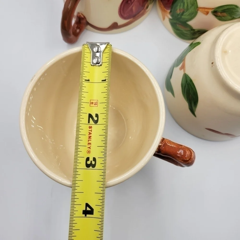 Vintage Franciscan Apple Set of 4 Cups & 4 Saucers